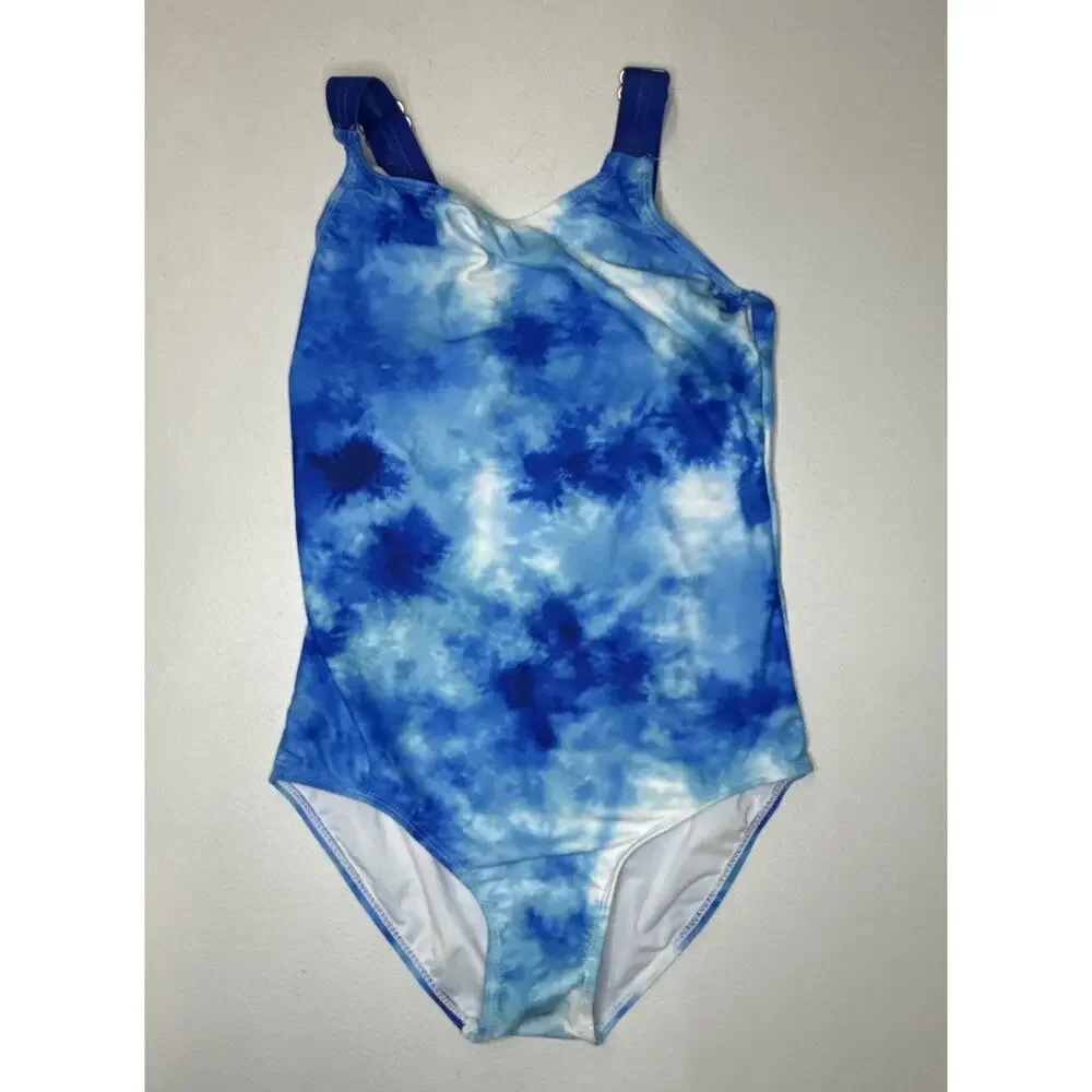 Girls blue tie-dye one-piece swimsuit Size 11/12